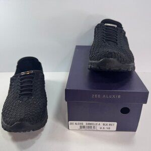 Zee Alexis Black Danielle Slip On Woven Elastic Sneaker Shoes sz 10